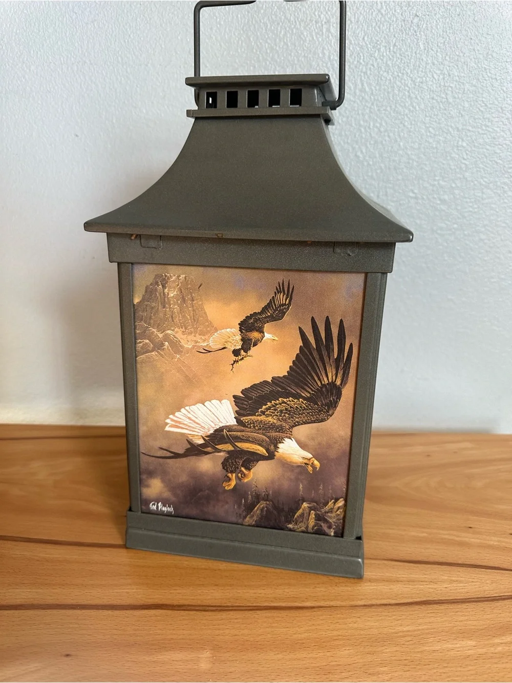 Ted Blaylock Bald Eagle Decorative Lantern Wildlife Cabin Decor Collectible